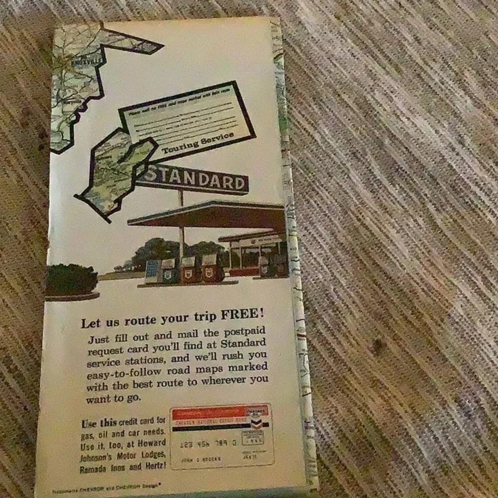 Vintage Kentucky Tennessee Standard Oil Road Map